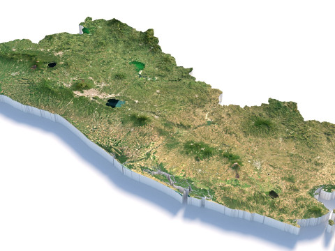 El Salvador Terrain Map Model 3D