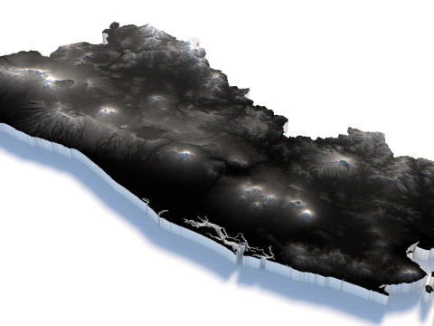 El Salvador Terrain Map 3D Model