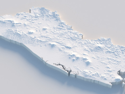 El Salvador Terrain Map Model 3D