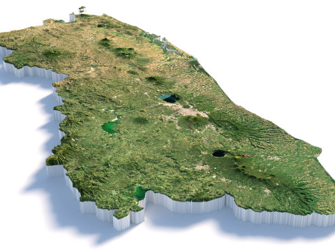 El Salvador Terrain Map Model 3D