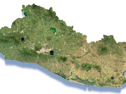 El Salvador Terrain Map Model 3D