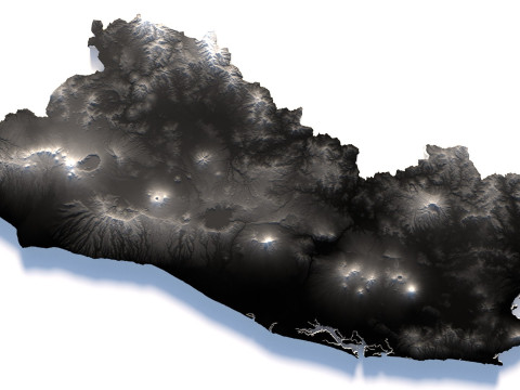 El Salvador Terrain Map Model 3D