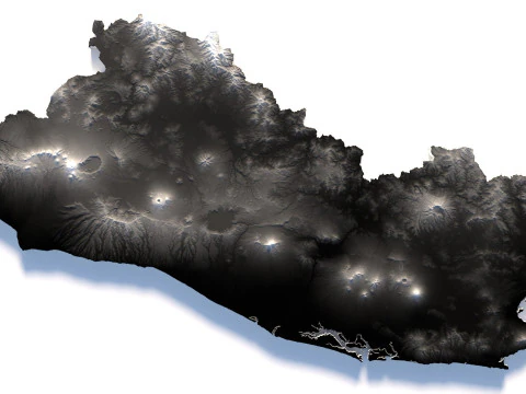 El Salvador Terrain Map 3D Model