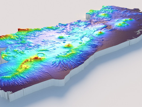 El Salvador Terrain Map Model 3D