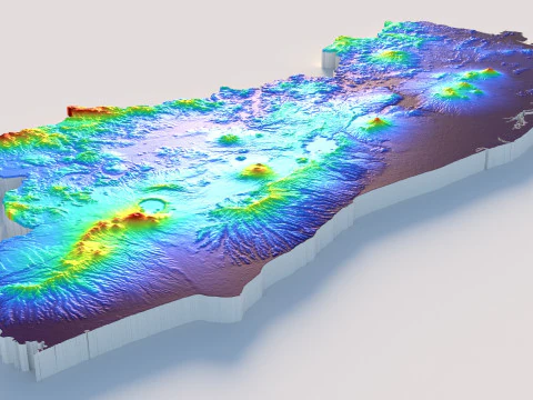 El Salvador Terrain Map 3D Model