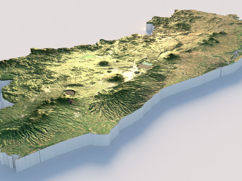 El Salvador Terrain Map Model 3D