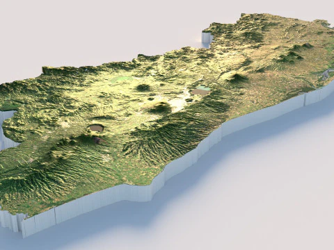 El Salvador Terrain Map 3D Model