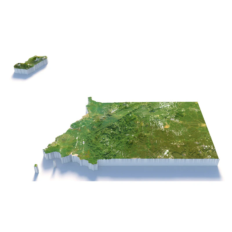 Equatorial Guinea Terrain Map 3D Model .c4d .max .obj .3ds .fbx .stl .blend