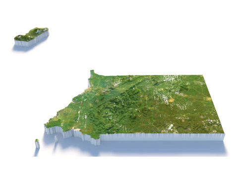 Mapa terenu Gwinei R&oacute;wnikowej Model 3D