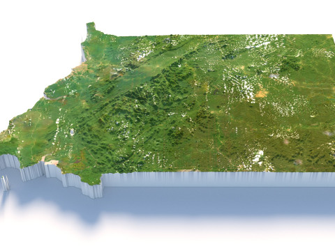 Equatorial Guinea Terrain Map 3D Model