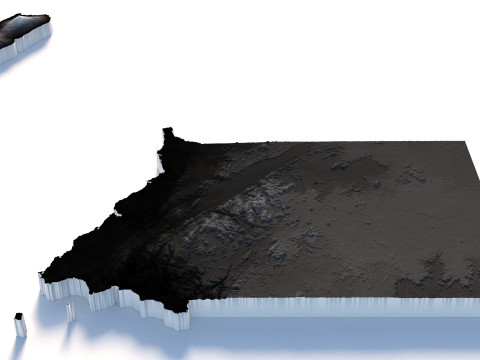 Equatorial Guinea Terrain Map 3D Model