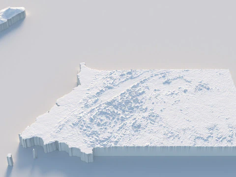 Equatorial Guinea Terrain Map 3D Model