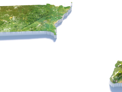 Equatorial Guinea Terrain Map 3D Model