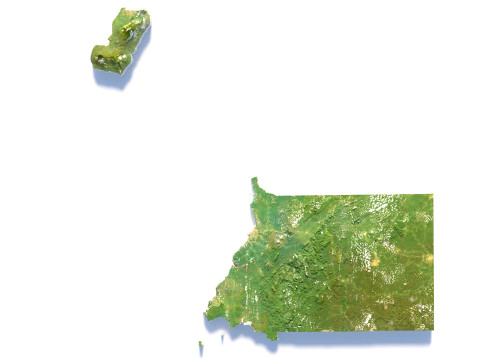 Equatorial Guinea Terrain Map 3D Model