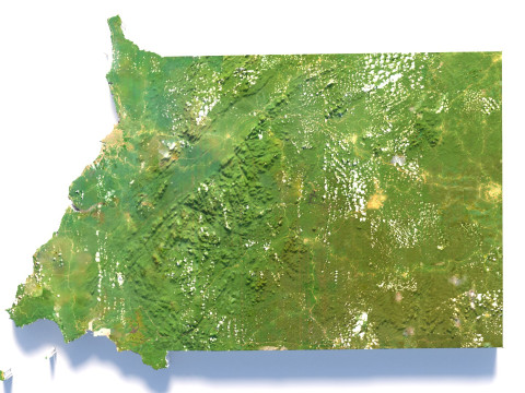 Equatorial Guinea Terrain Map 3D Model