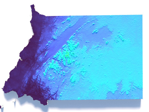 Equatorial Guinea Terrain Map 3D Model