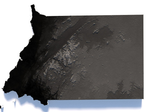 Equatorial Guinea Terrain Map 3D Model