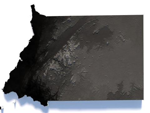 Equatorial Guinea Terrain Map 3D Model
