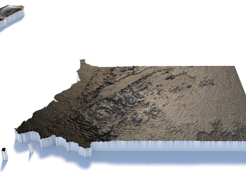 Equatorial Guinea Terrain Map 3D Model