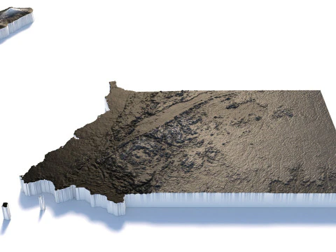 Equatorial Guinea Terrain Map 3D Model