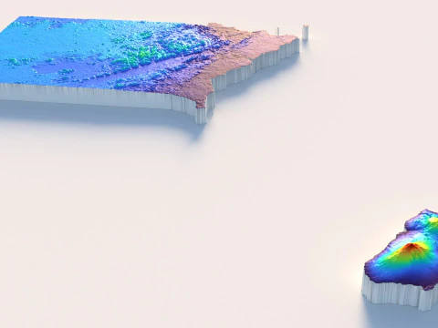 Equatorial Guinea Terrain Map 3D Model