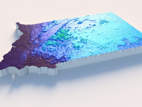 Equatorial Guinea Terrain Map 3D Model