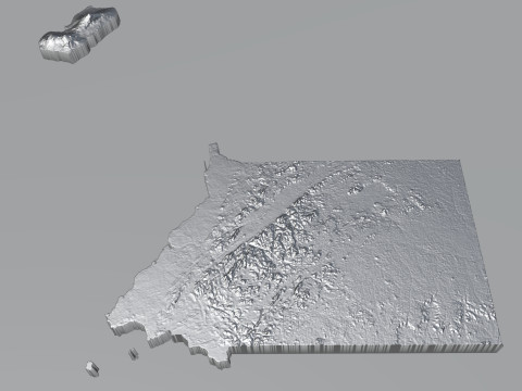 Equatorial Guinea Terrain Map 3D Model