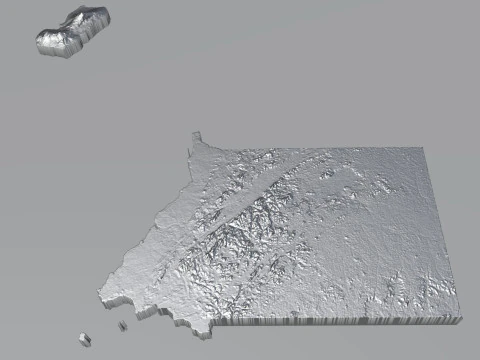 Equatorial Guinea Terrain Map 3D Model