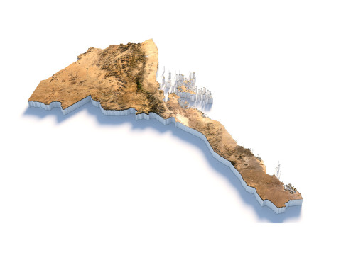 Eritrea Terrain Map 3D 모델
