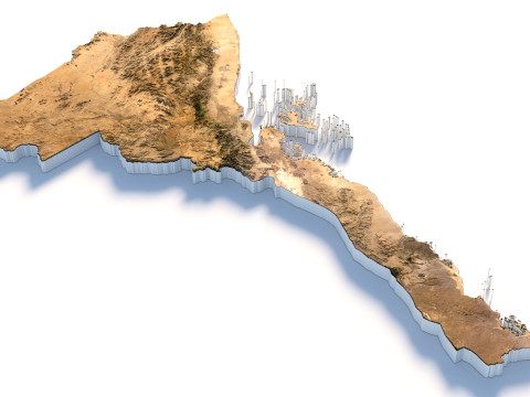 Eritrea Terrain Map 3D Model