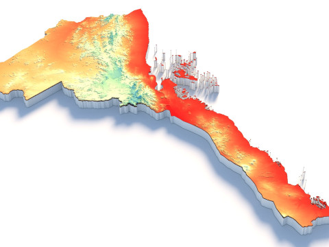 Eritrea Terrain Map 3D Model