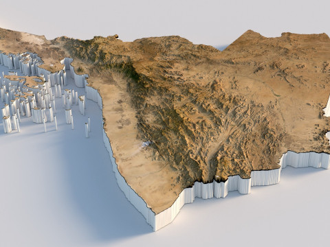 Eritrea Terrain Map 3D Model
