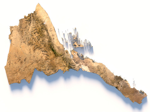 Eritrea Terrain Map 3D Model