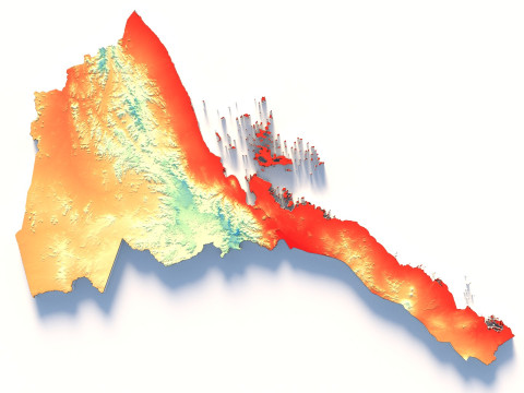 Eritrea Terrain Map 3D Model