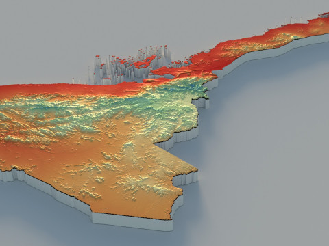 Eritrea Terrain Map 3D Model