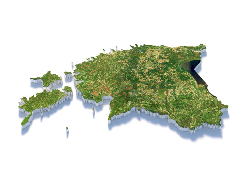 Estonia Terrain Map Modelo 3D