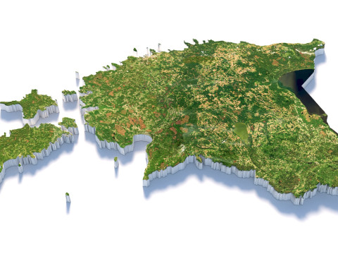 Estonia Terrain Map 3D-Modell