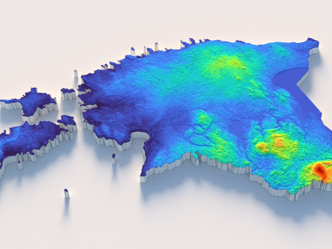 Estonia Terrain Map 3D-Modell