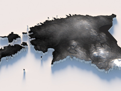 Estonia Terrain Map 3D-Modell