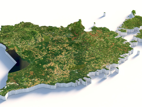 Estonia Terrain Map 3D-Modell