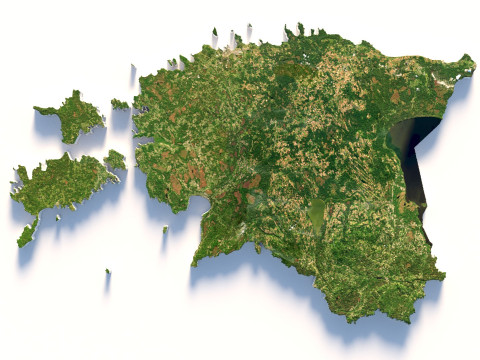 Estonia Terrain Map 3D-Modell