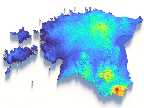 Estonia Terrain Map 3D-Modell
