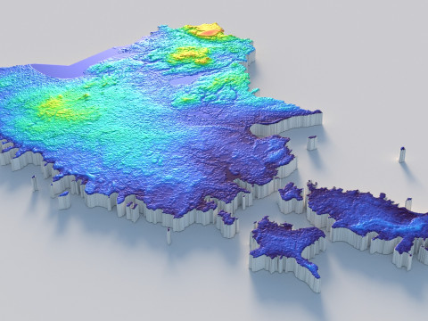 Estonia Terrain Map 3D-Modell