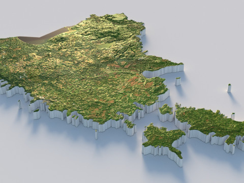 Estonia Terrain Map 3D-Modell