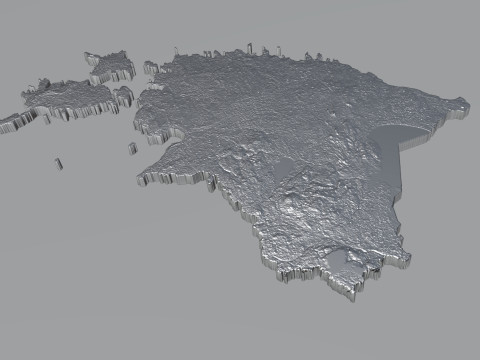 Estonia Terrain Map 3D-Modell