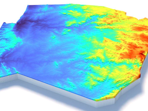 Eswatini Terrain Map 3D Model