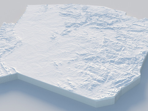 Eswatini Terrain Map 3D मॉडल