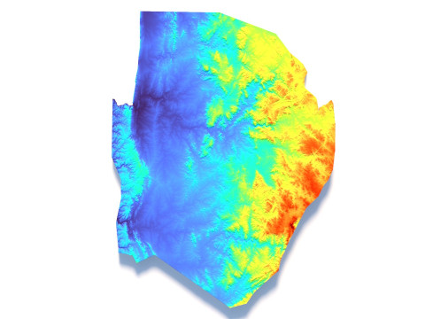 Eswatini Terrain Map 3D मॉडल