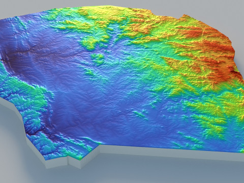 Eswatini Terrain Map 3D मॉडल