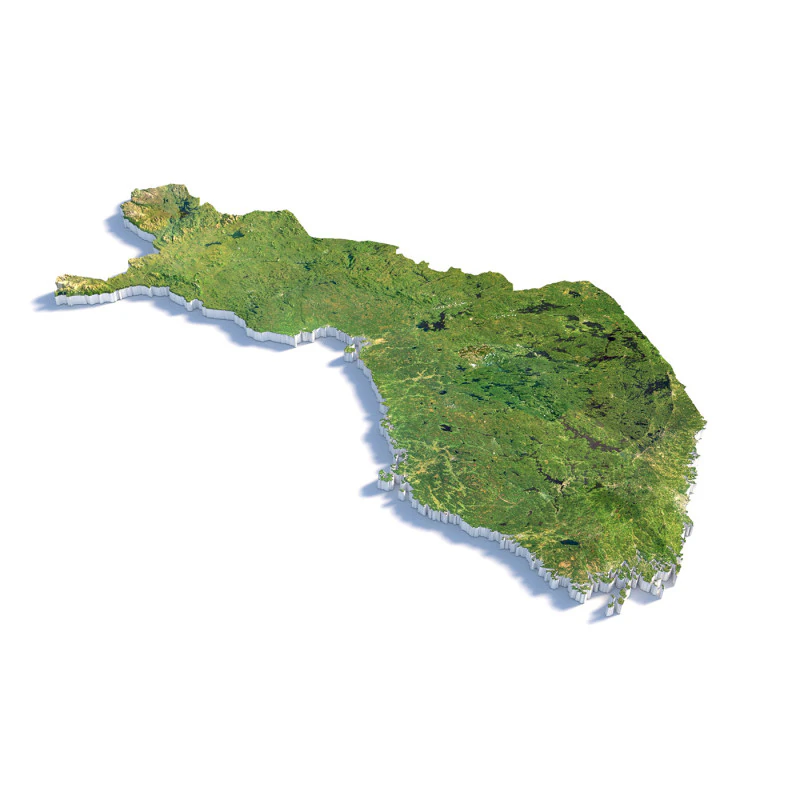 Finland Suomi Terrain Map 3D Model .c4d .max .obj .3ds .fbx .stl .blend 